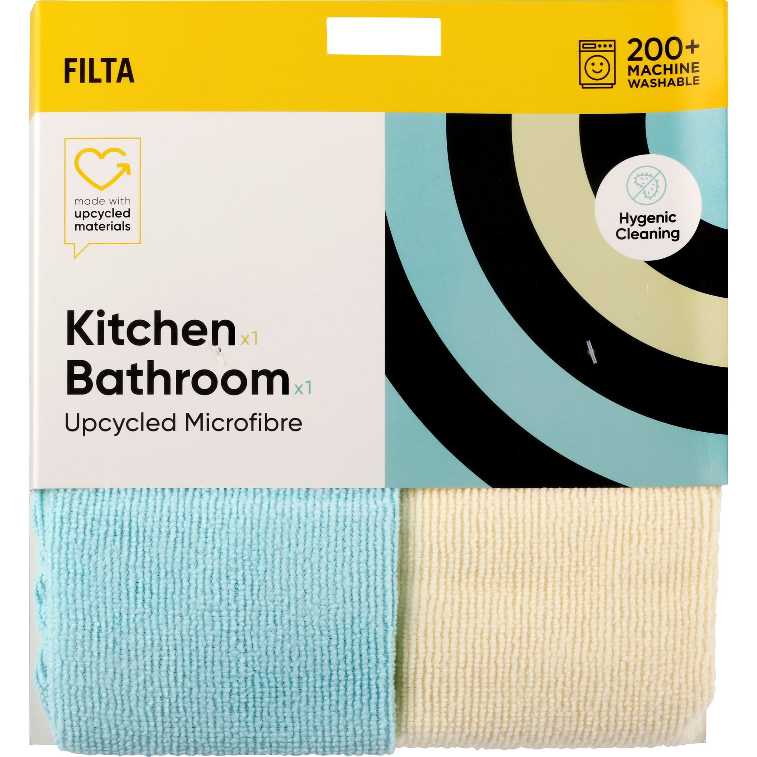 FILTA UPCYCLED MICROFIBRE CLOTH - KITCHEN & BATHROOM - 2PK