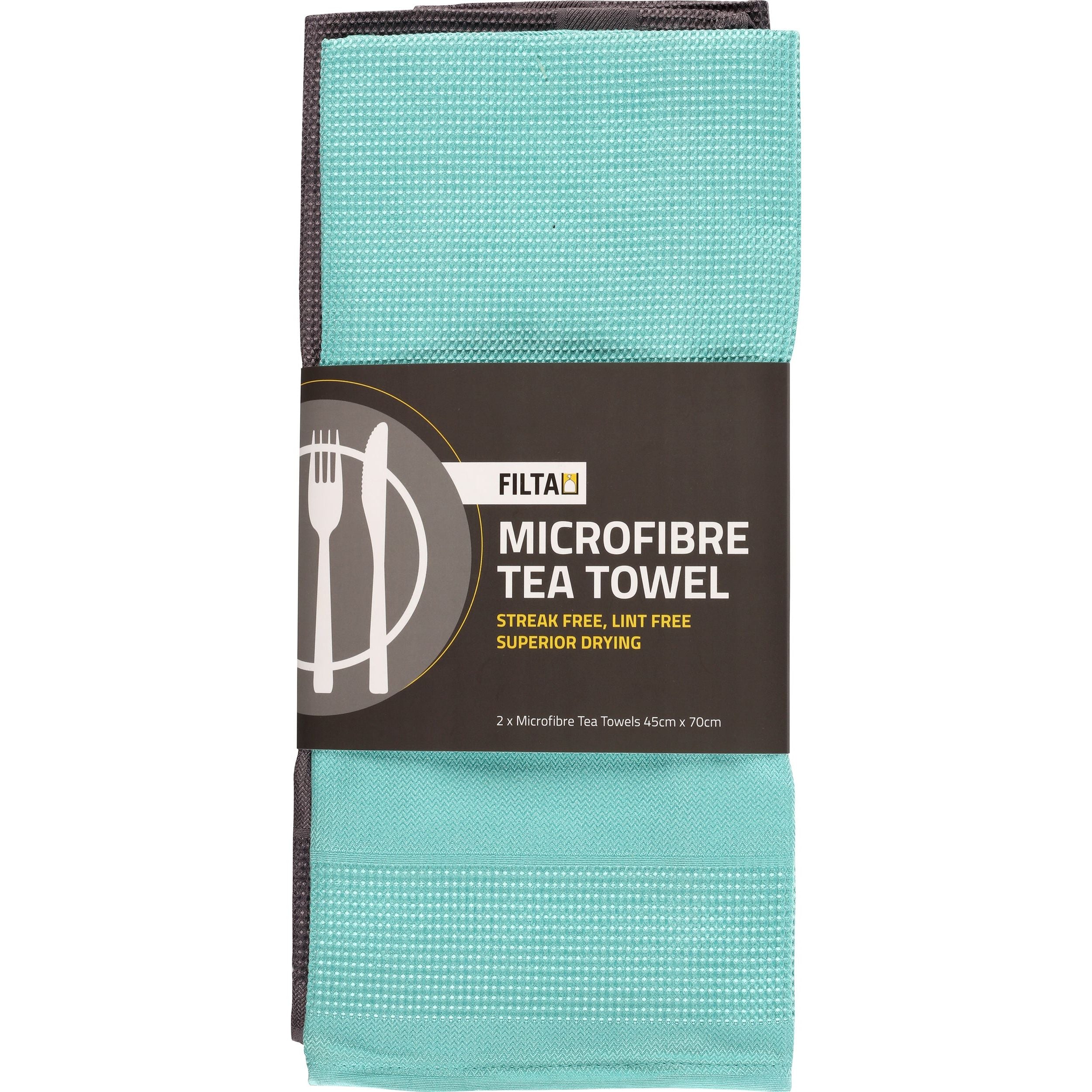 Filta XL microfibre tea towel sky 2 pack (45cm x 70cm) - x 10 packs