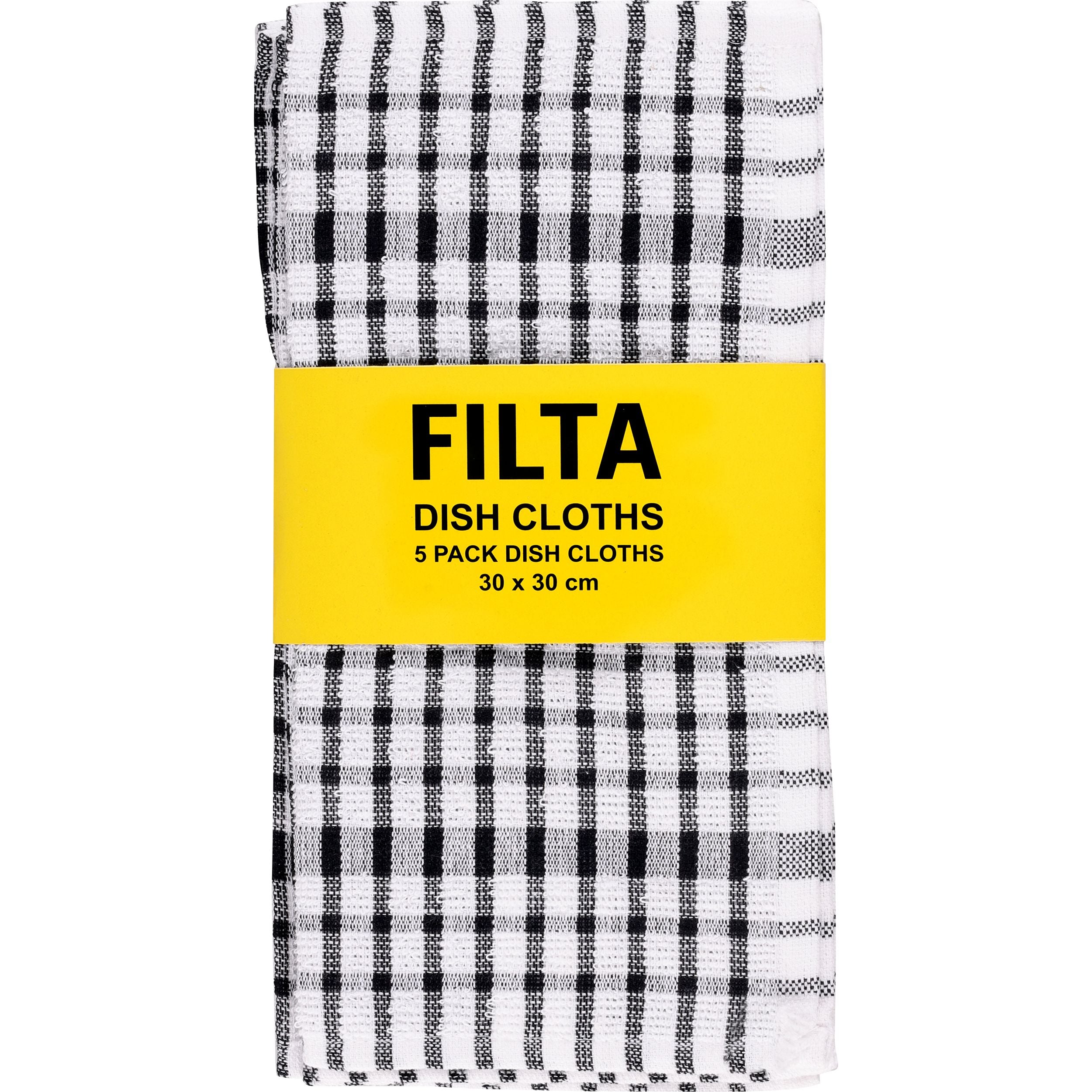 FILTA DISH CLOTH 5PC SET BLACK - 10 PACK