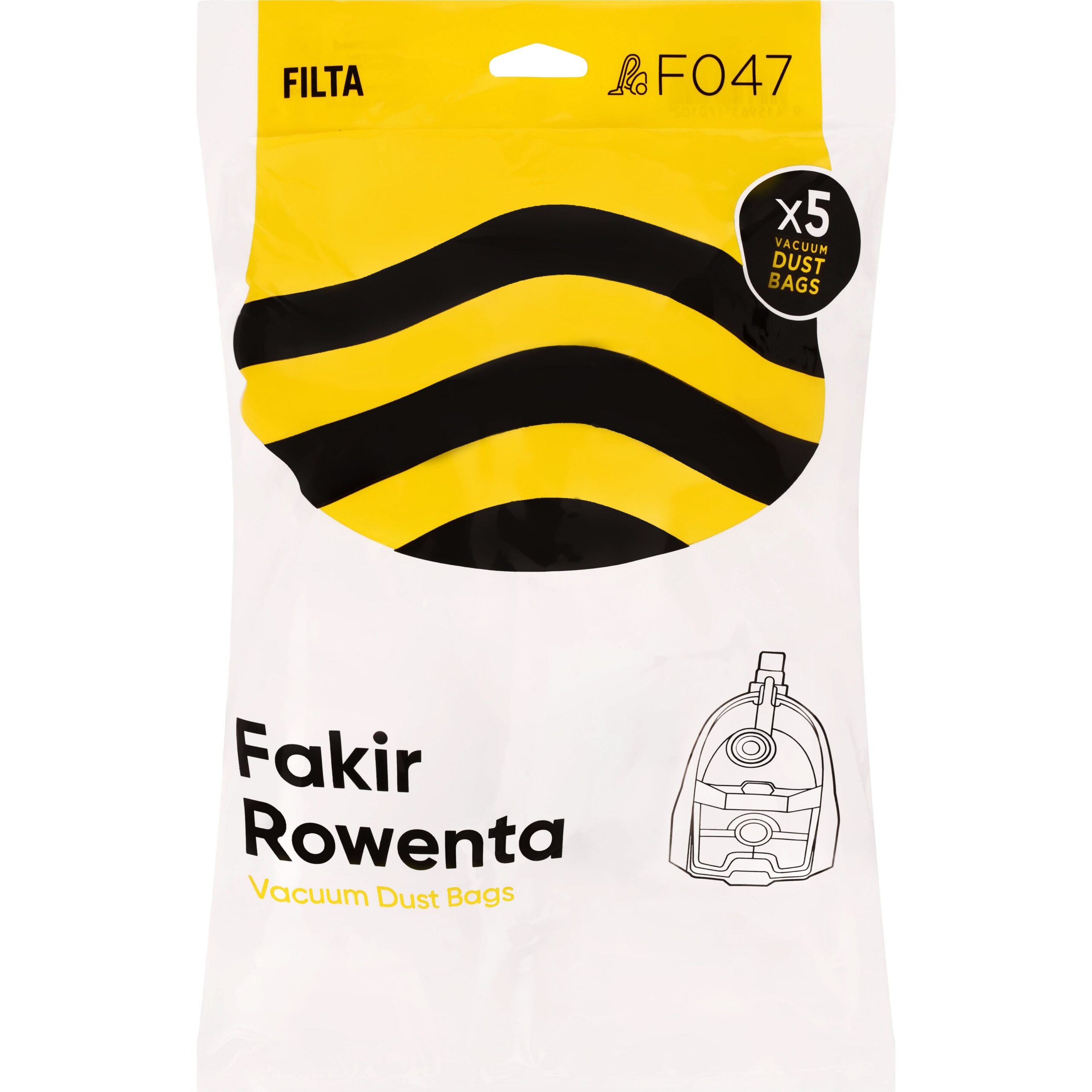 FILTA ROWENTA SMS MULTI LAYERED VACUUM CLEANER BAGS 5 PACK (F047)
