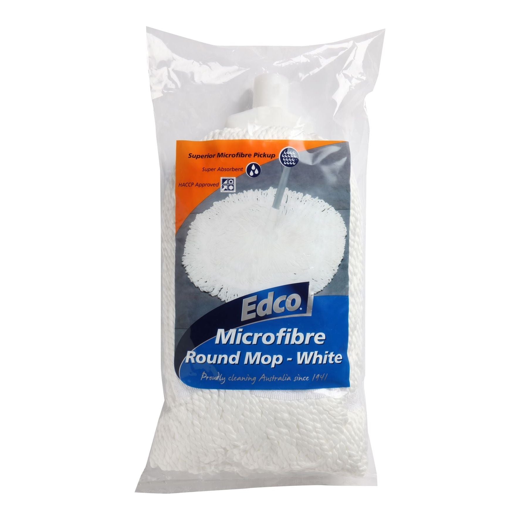 EDCO MICROFIBRE ROUND MOP HEAD WHITE - 350G/27CM - Image 3