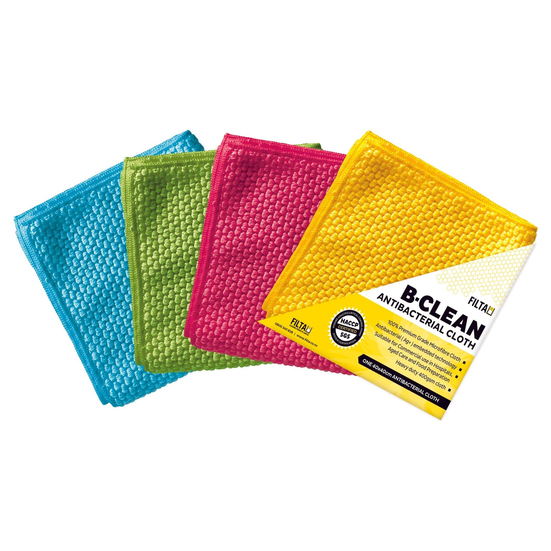 FILTA B-CLEAN ANTIBACTERIAL MICROFIBRE CLOTH PINK 40CM X 40CM - Image 2