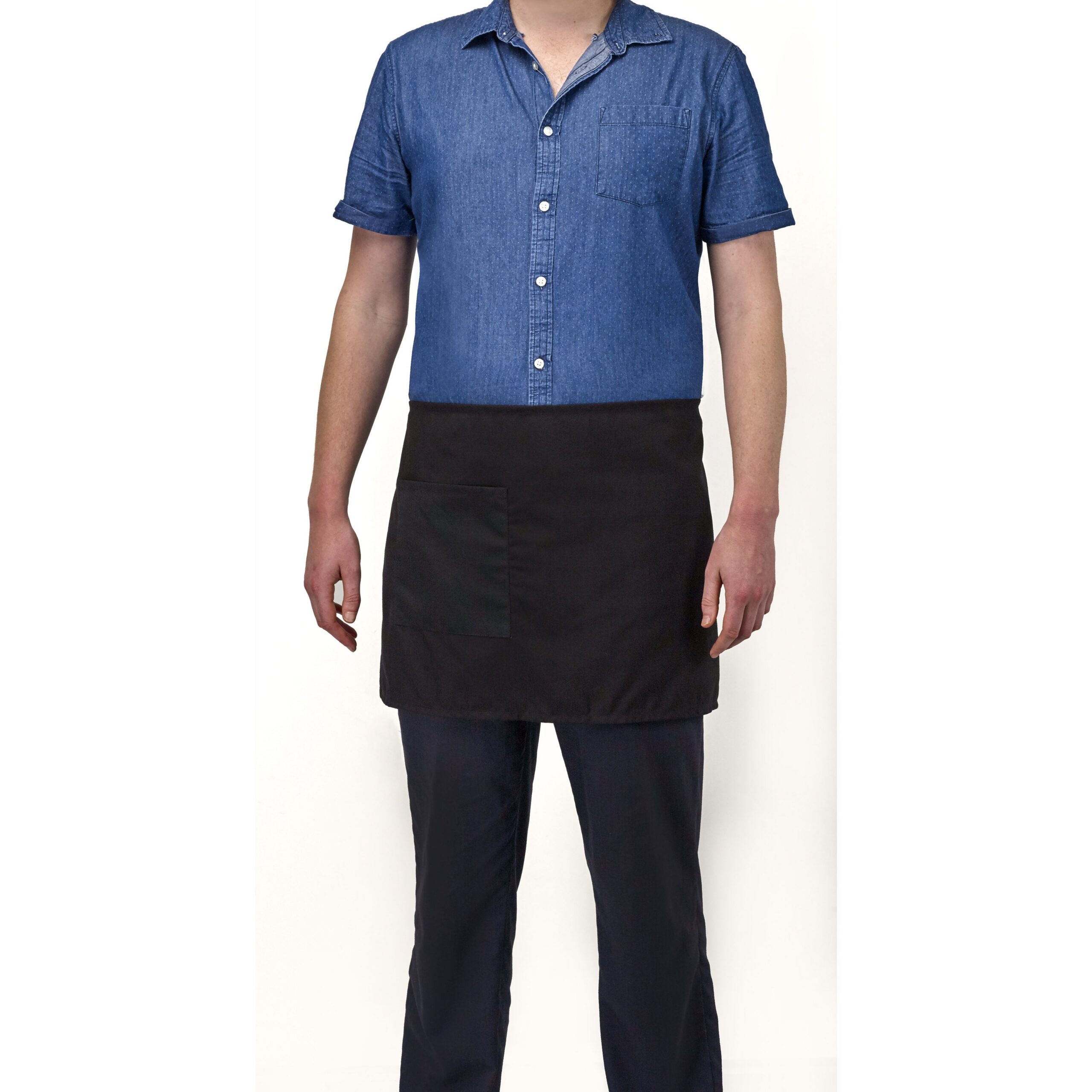 Filta half length waist apron with pocket black - 5 pack