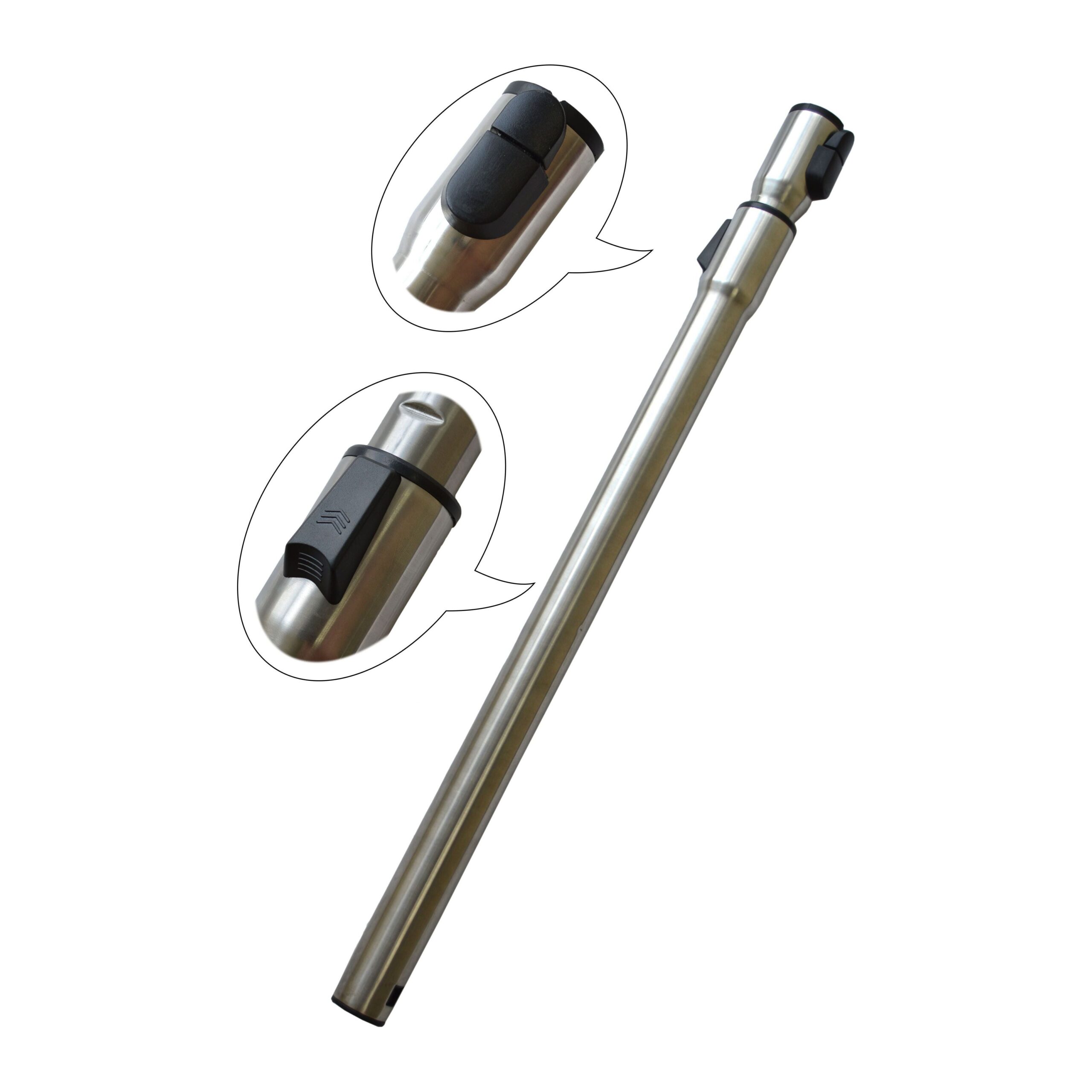 Filta pipe telescopic to suit Miele - brushed aluminium 35mm x ~900mm extended