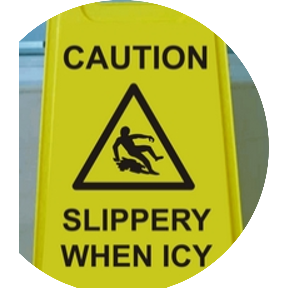 GALA A-FRAME SAFETY SIGN - "SLIPPERY WHEN ICY" YELLOW