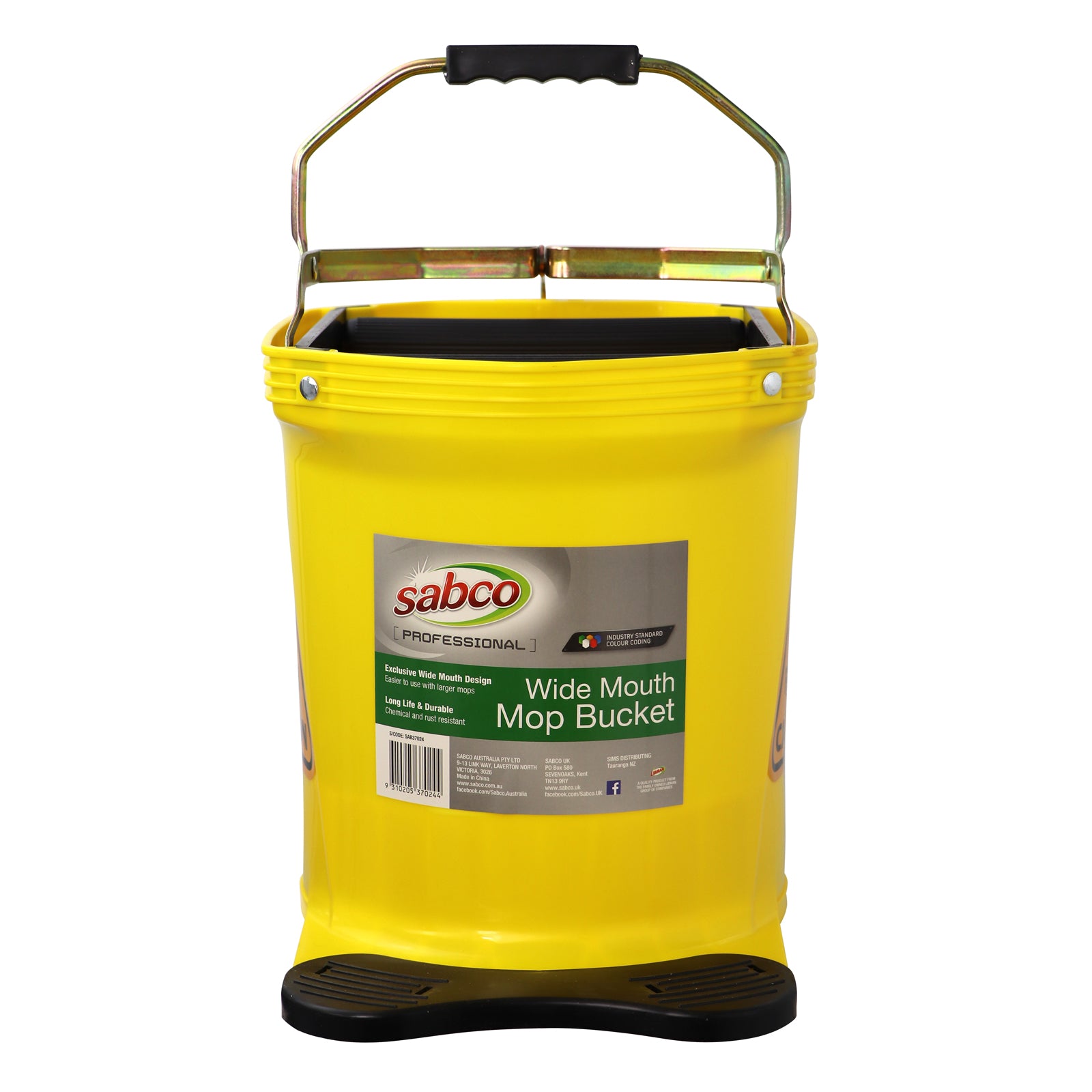 SABCO WIDE MOUTH 16LT MOP BUCKET YELLOW - 2 PACK - Image 2