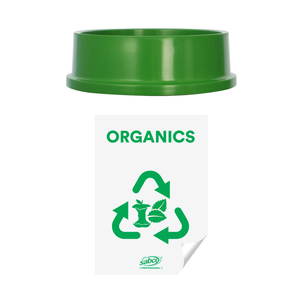 SABCO RECYCLING STATION 60LT BIN - WITH GREEN LID ( ORGANICS ) - Image 2