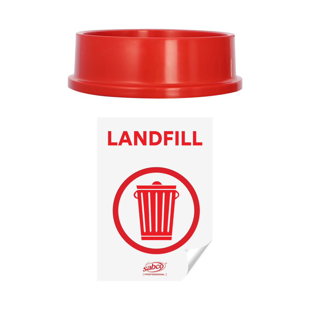 SABCO RECYCLING STATION 60LT BIN - WITH RED LID ( LANDFILL ) - Image 2