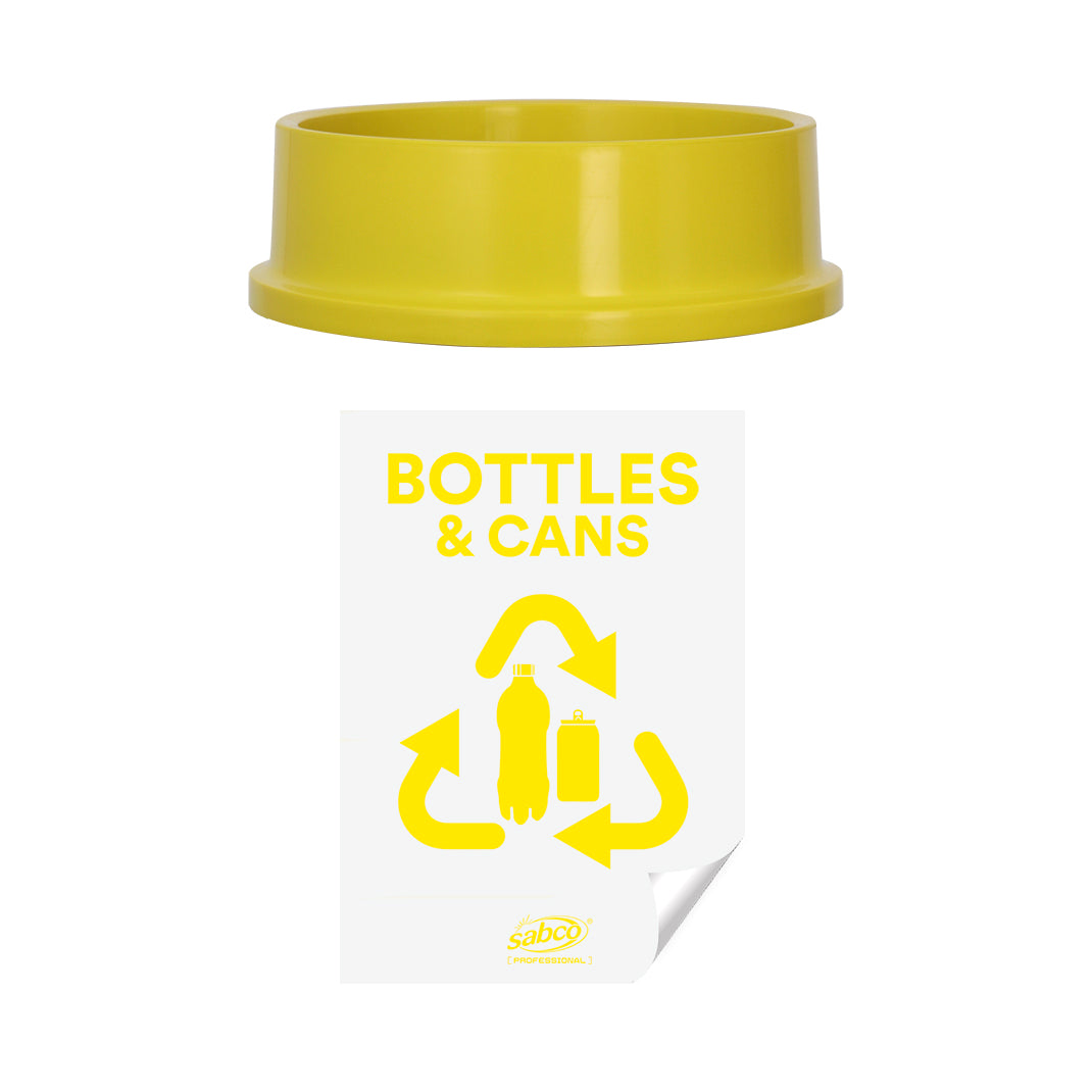 SABCO RECYCLING STATION 60LT BIN - WITH YELLOW LID ( BOTTLES & CANS ) - Image 2