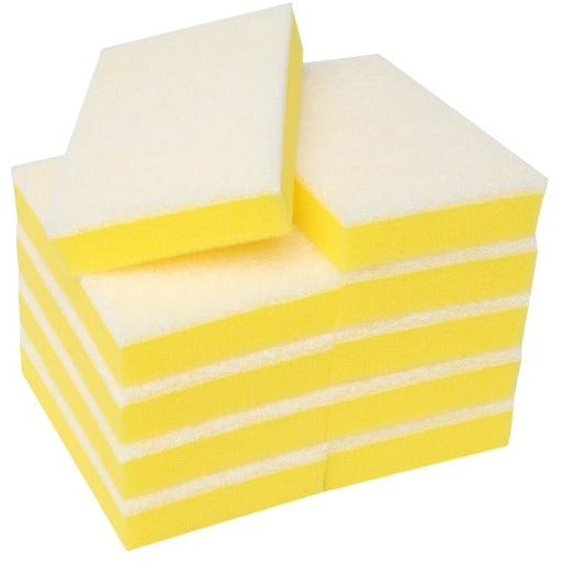 FILTA SPONGE SCOURER WHITE / YELLOW - 6X4 INCH / 150X100MM - 10 PACK