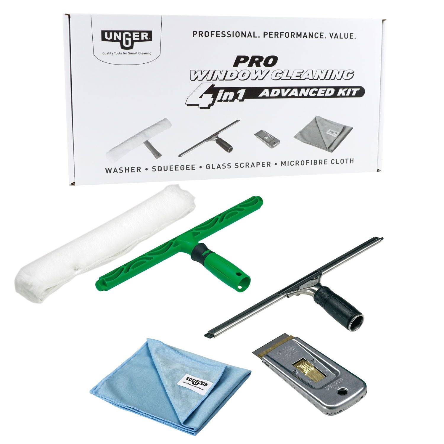 Unger pro window cleaning 4-in-1 advanced kit