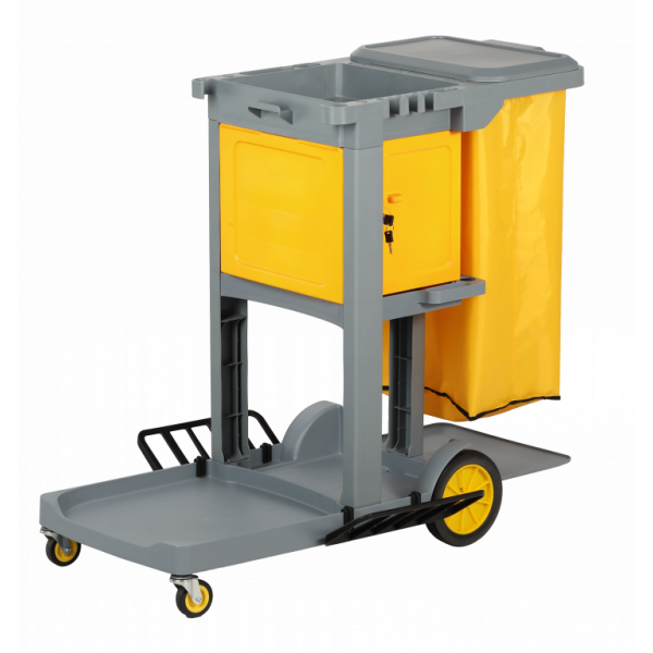 Filta janitor cart with lock BOX - grey