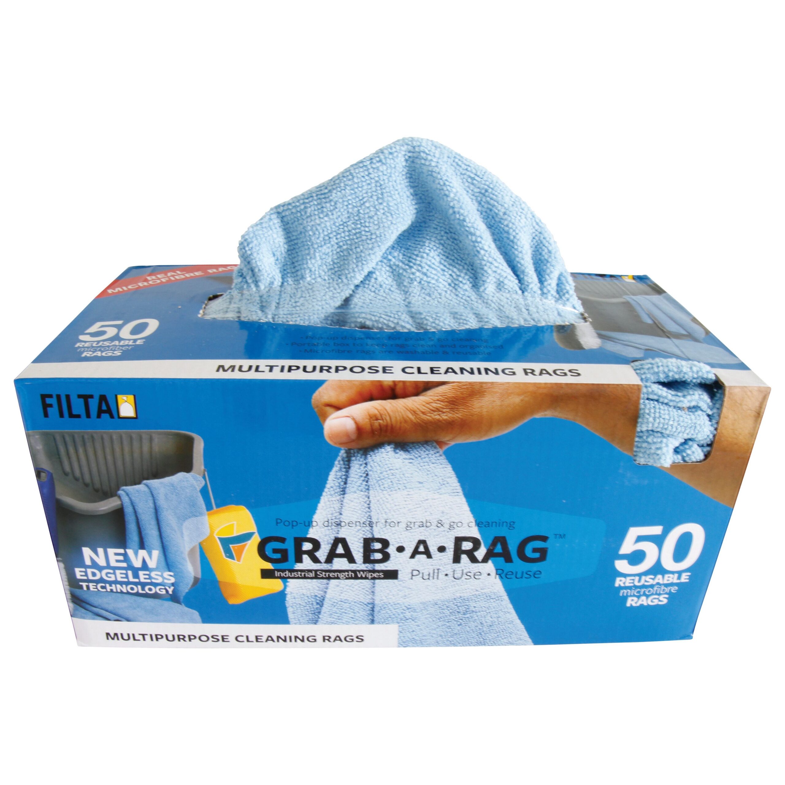 Grab-A-Rag microfibre rags blue 30cm x 30cm 50 pack
