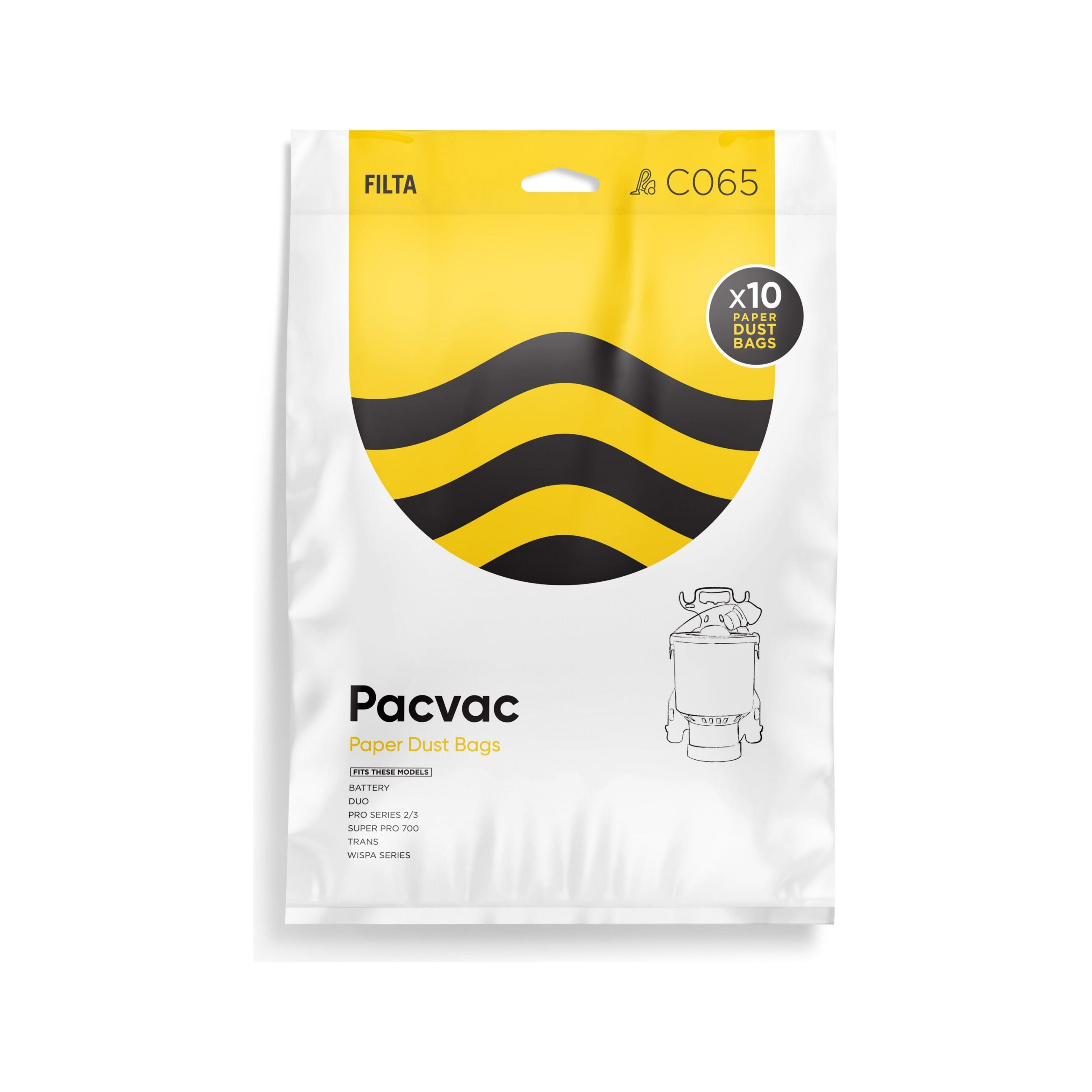 Filta Pacvac SuperPro paper vacuum cleaner bags 10 pack (C065)