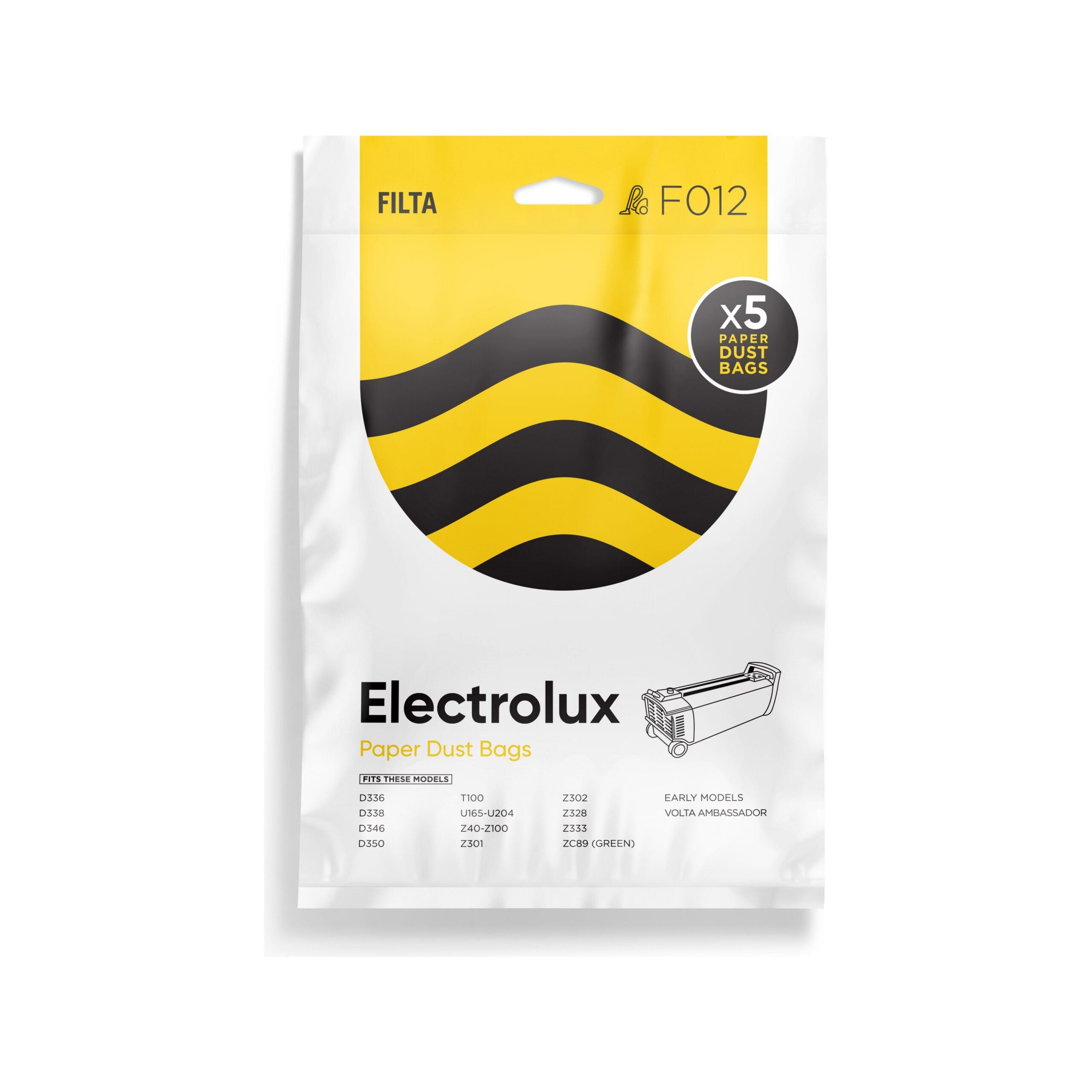 FILTA ELECTROLUX Z302 PAPER MULTI LAYERED VACUUM CLEANER BAGS 5 PACK (F012)