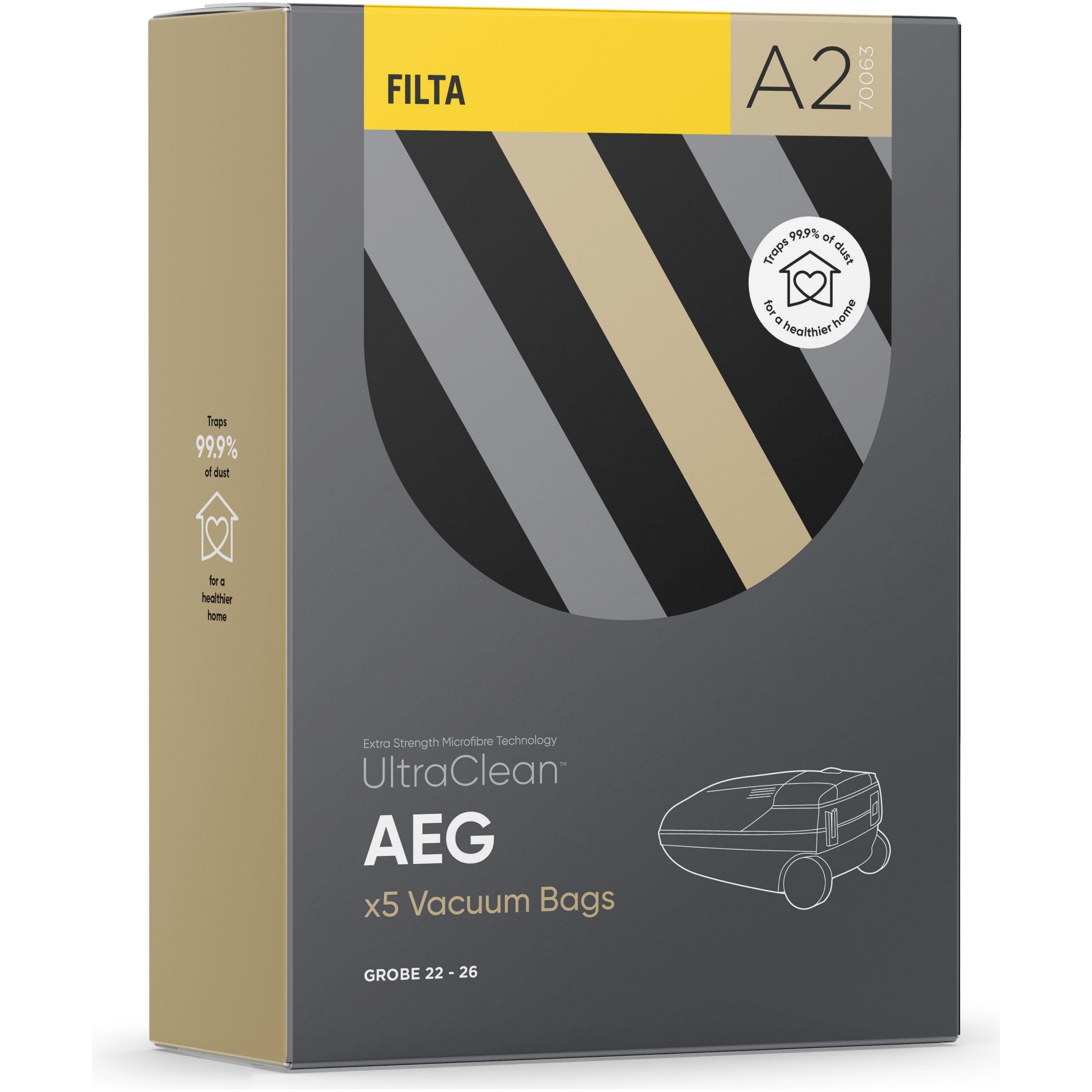 A2 - Ultraclean AEG Grobe 22-26 SMS multi layered vacuum bags 5 pack