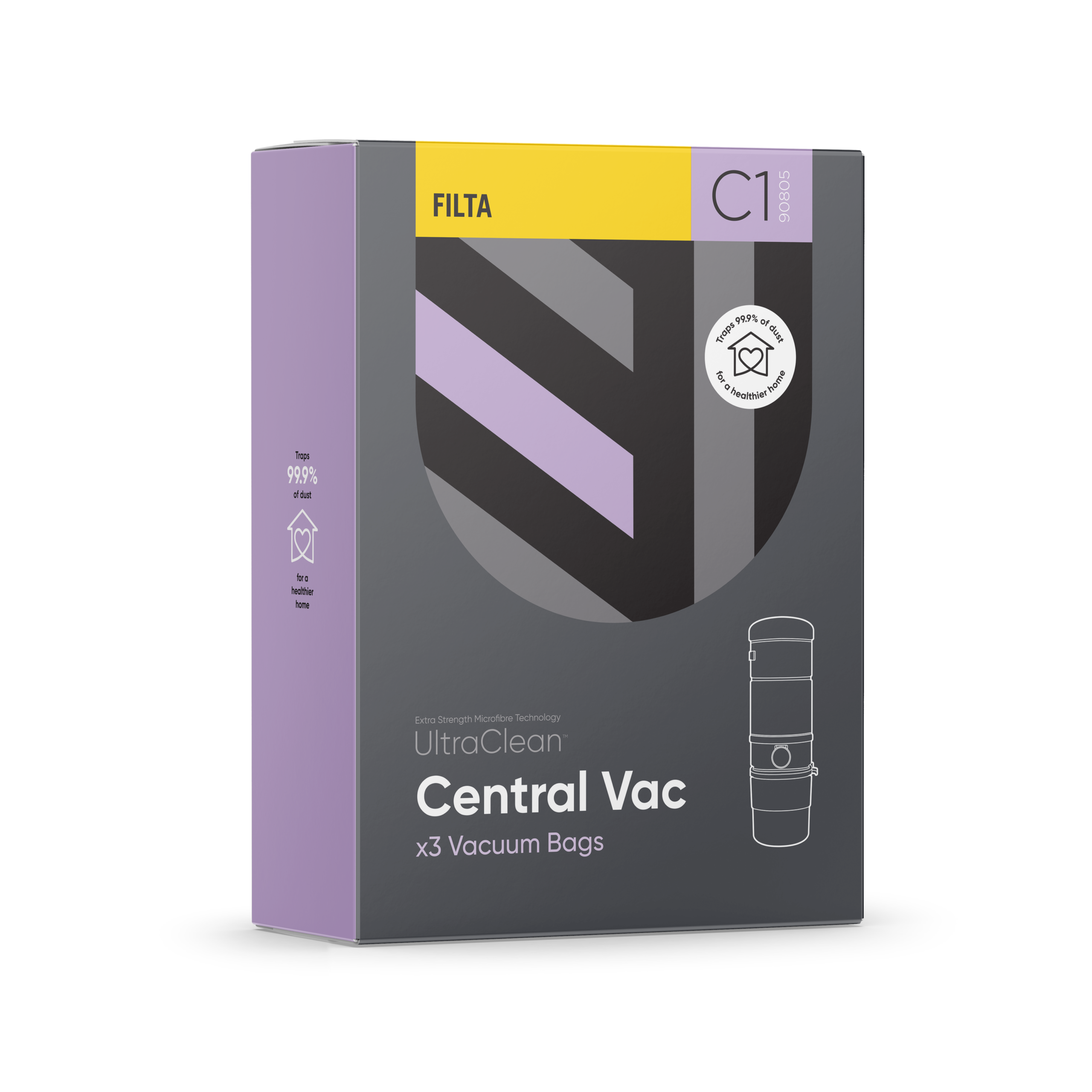 C1 FILTA CENTRAL VAC SMS MULTI LAYERED VACUUM CLEANER BAGS 3 PACK