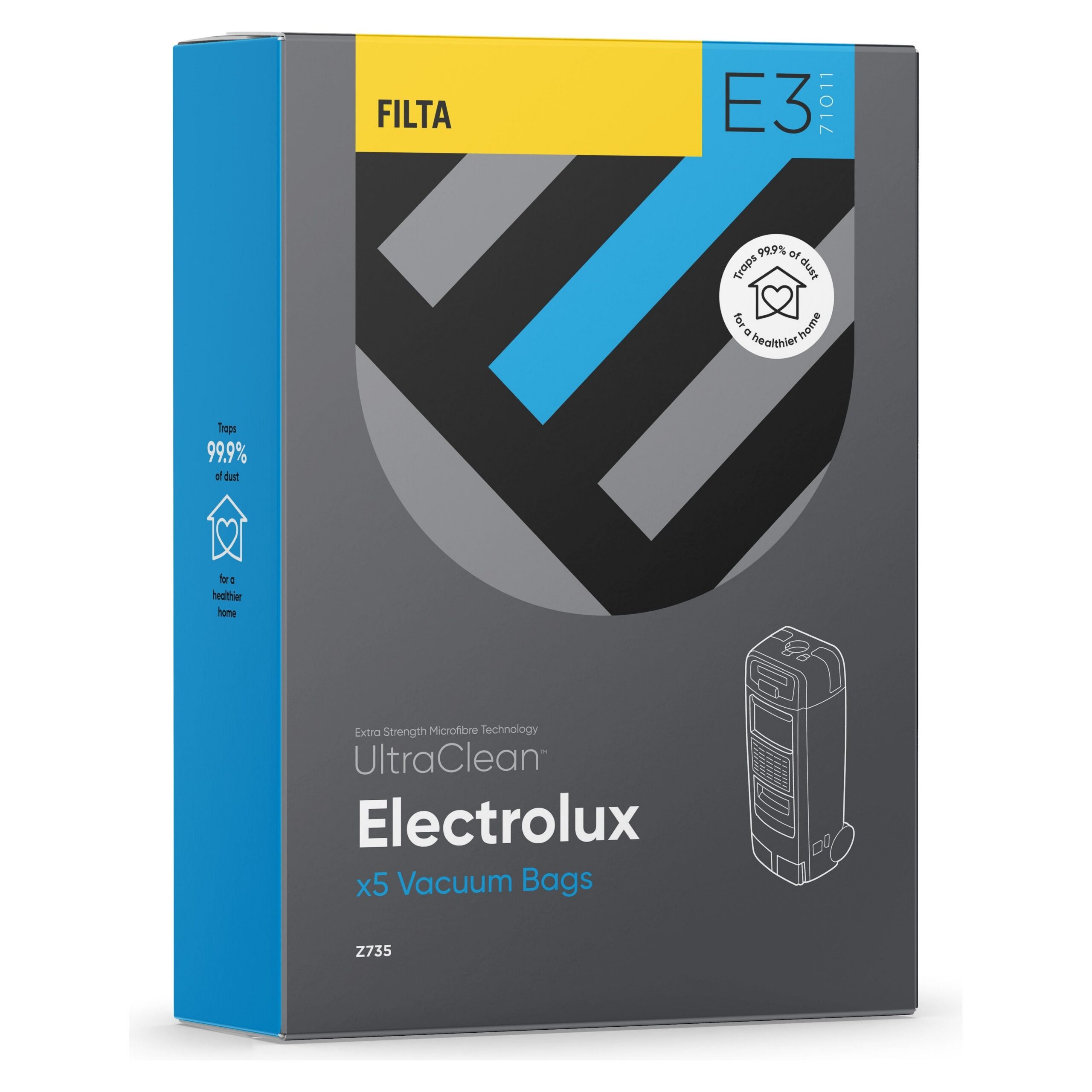 E3 - ULTRACLEAN ELECTROLUX Z355 SMS MULTI LAYERED VACUUM BAGS 5 PACK