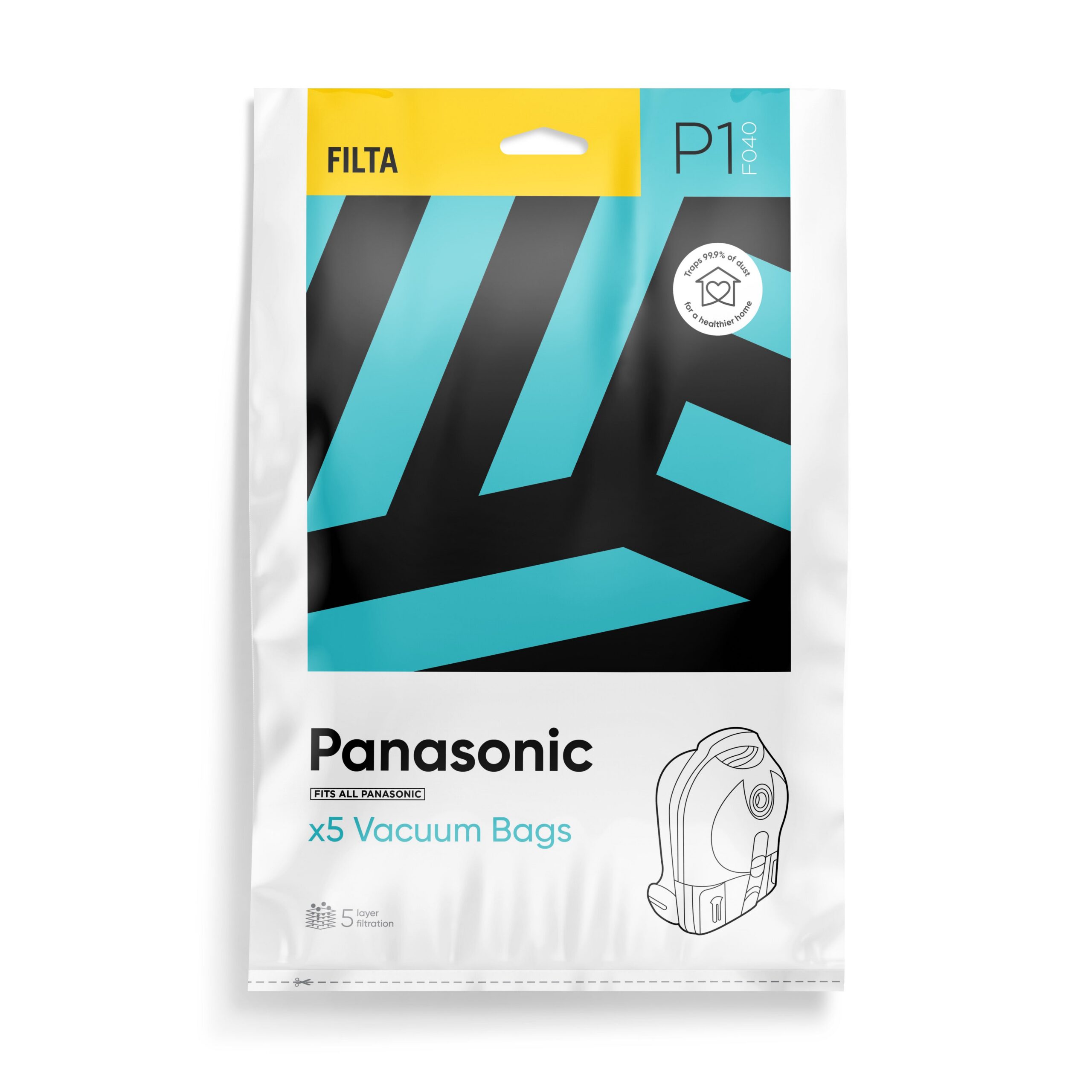 P1 - Filta Panasonic SMS multi layered vacuum bags 5 pk
