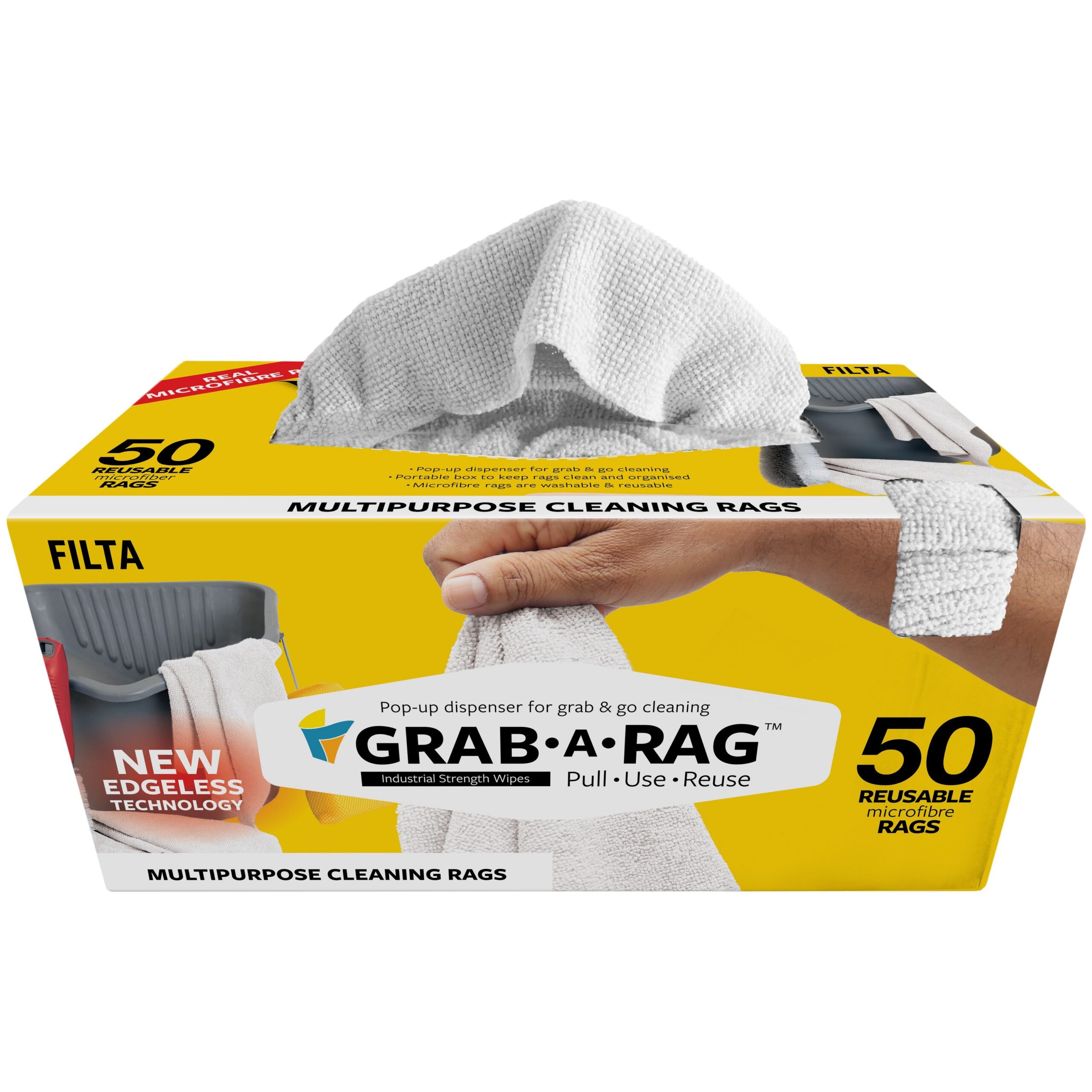 Grab-A-Rag microfibre rags white 30cm x 30cm 50 pack